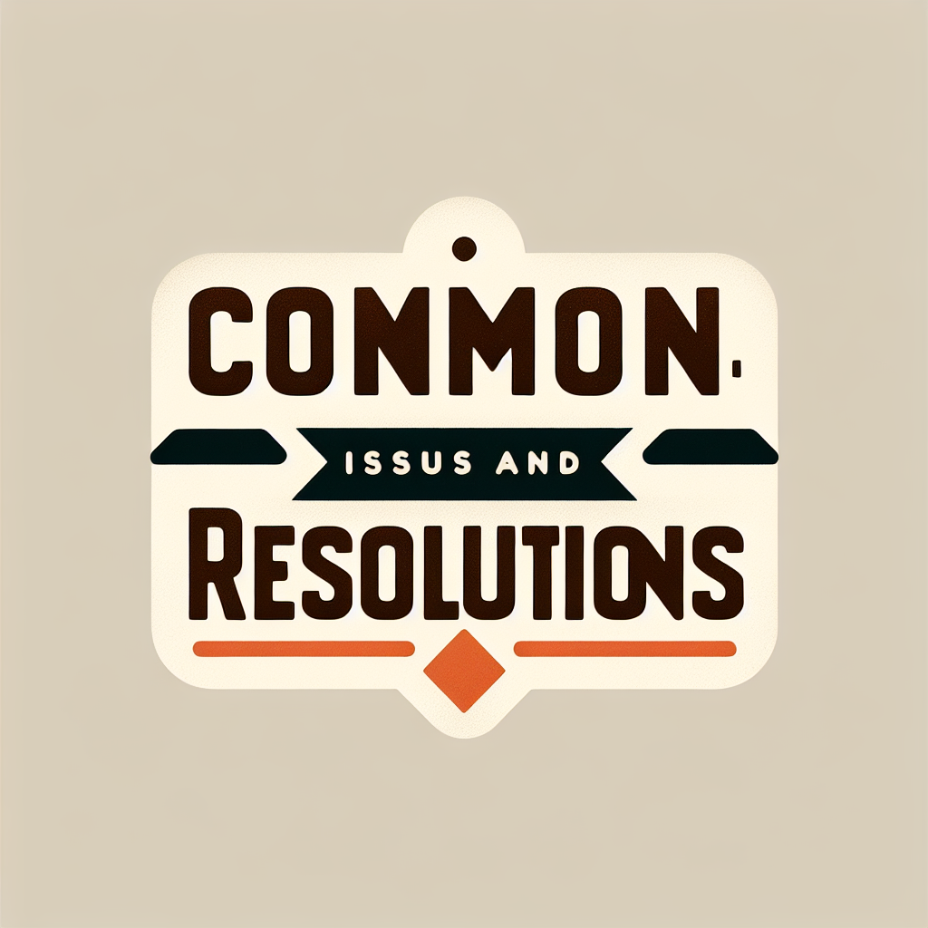 - Common Issues and Resolutions