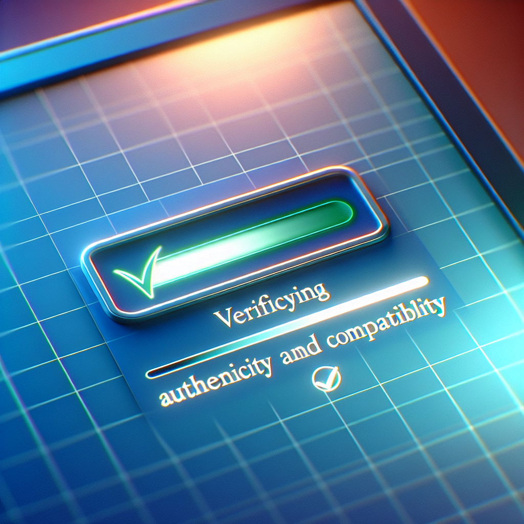 - Verifying Authenticity and Compatibility