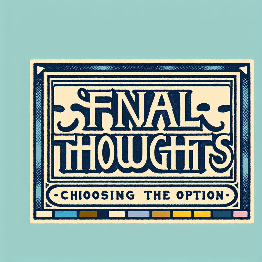 - Final Thoughts: Choosing the Best Option