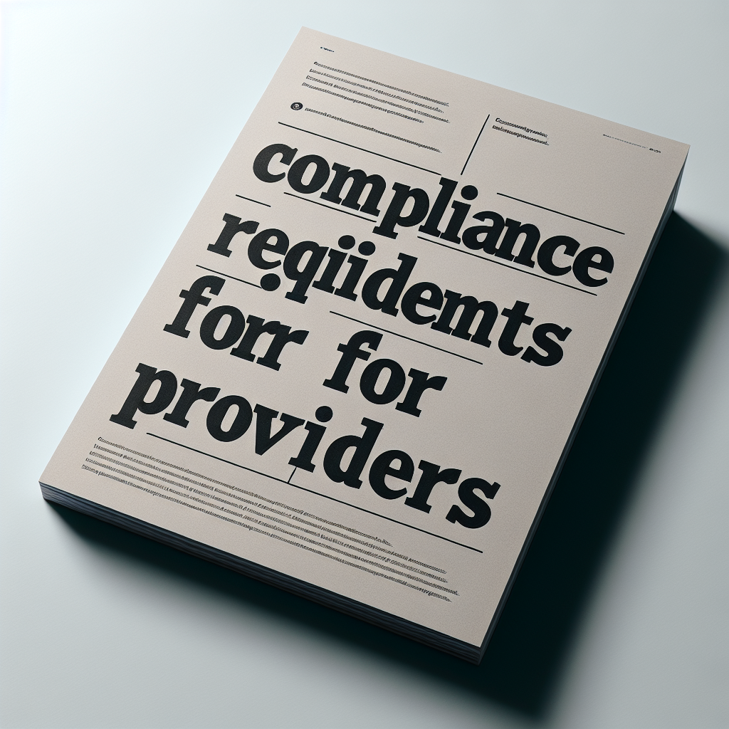- Compliance Requirements for Providers